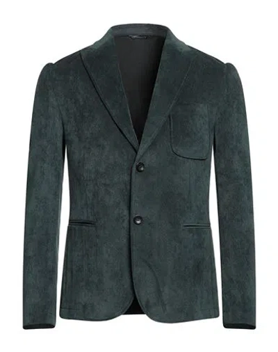 Daniele Alessandrini Homme Man Blazer Dark Green Size 46 Polyester, Polyamide, Elastane