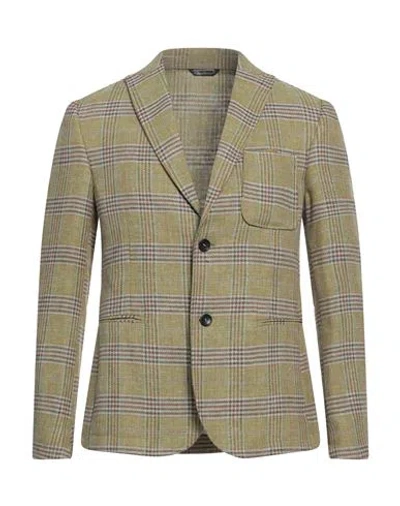 Daniele Alessandrini Homme Man Blazer Light Green Size 40 Polyester, Linen