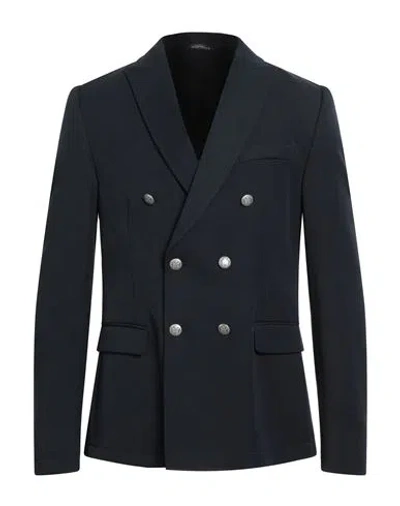 Daniele Alessandrini Homme Man Blazer Midnight Blue Size 40 Polyester, Viscose, Elastane In Black