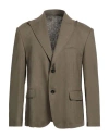Daniele Alessandrini Homme Man Blazer Military Green Size 38 Linen, Viscose