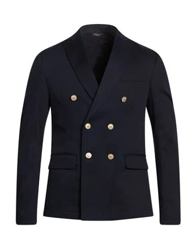 Daniele Alessandrini Homme Man Blazer Navy Size 38 Polyester, Viscose, Elastane In Blue