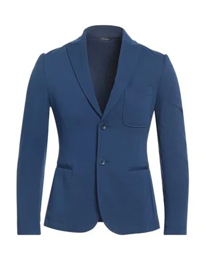 Daniele Alessandrini Homme Man Blazer Navy Size 40 Cotton, Polyamide, Elastane