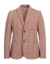 Daniele Alessandrini Homme Man Blazer Orange Size 42 Polyester, Linen