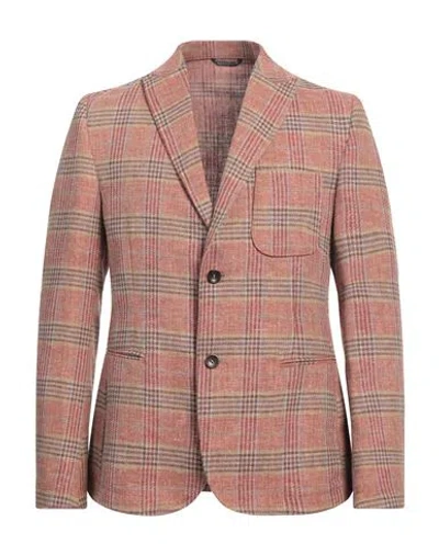 Daniele Alessandrini Homme Man Blazer Orange Size 42 Polyester, Linen