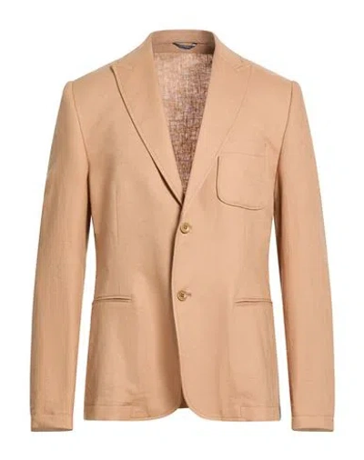 Daniele Alessandrini Homme Man Blazer Sand Size 40 Linen, Viscose In Brown