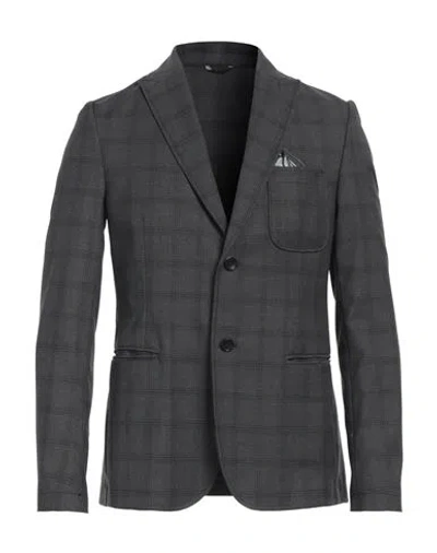 Daniele Alessandrini Homme Man Blazer Steel Grey Size 38 Polyester, Viscose, Elastane In Multi