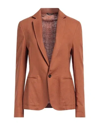 Daniele Alessandrini Homme Man Blazer Tan Size 34 Linen, Viscose In Brown