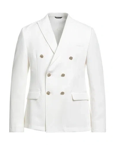 Daniele Alessandrini Homme Man Blazer White Size 40 Polyester, Elastane