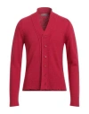 Daniele Alessandrini Homme Man Cardigan Red Size L Merino Wool, Acrylic