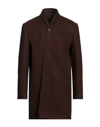 Daniele Alessandrini Homme Man Coat Brown Size 40 Polyester