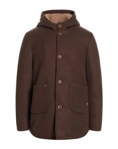Daniele Alessandrini Homme Man Coat Brown Size 44 Polyester