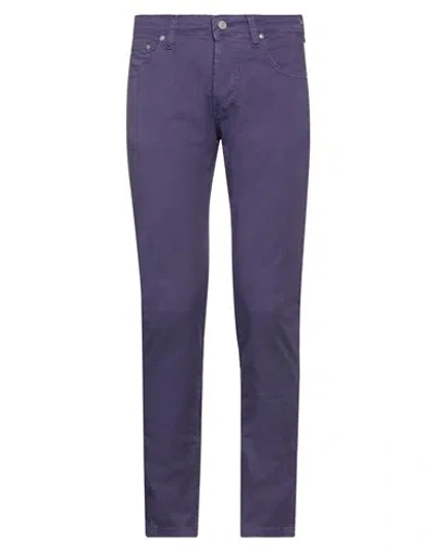 Daniele Alessandrini Homme Man Jeans Dark Purple Size 34 Cotton, Elastane