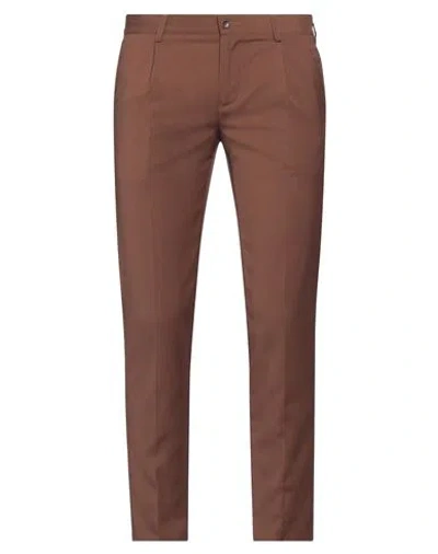 Daniele Alessandrini Homme Man Pants Brown Size 36 Polyester, Viscose, Elastane