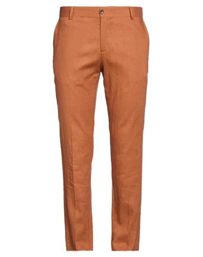 Daniele Alessandrini Homme Man Pants Brown Size 38 Linen, Cotton