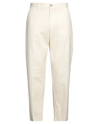 Daniele Alessandrini Homme Man Pants Cream Size 28 Cotton, Elastane In White
