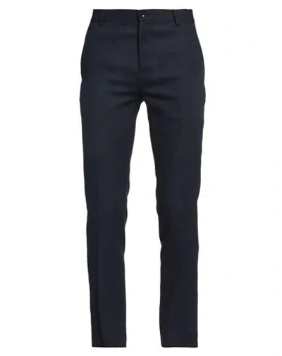 Daniele Alessandrini Homme Man Pants Midnight Blue Size 32 Linen, Viscose In Blue