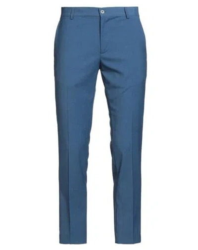 Daniele Alessandrini Homme Man Pants Slate Blue Size 32 Polyester, Viscose, Elastane
