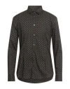 Daniele Alessandrini Homme Man Shirt Black Size 15 ¾ Cotton, Elastane In Brown