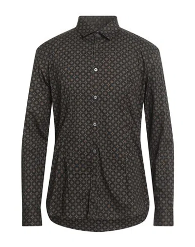DANIELE ALESSANDRINI HOMME DANIELE ALESSANDRINI HOMME MAN SHIRT BLACK SIZE 16 ½ COTTON, ELASTANE