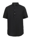 Daniele Alessandrini Homme Man Shirt Black Size 15 ¾ Linen, Cotton