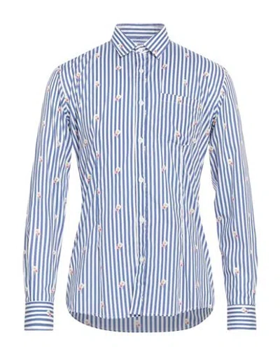 Daniele Alessandrini Homme Man Shirt Blue Size 16 Cotton