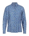 Daniele Alessandrini Homme Man Shirt Blue Size 16 Viscose, Cotton