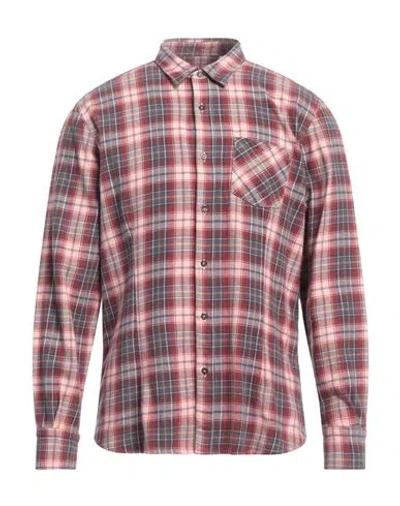 Daniele Alessandrini Homme Man Shirt Brick Red Size 15 ¾ Cotton, Polyester In Multi