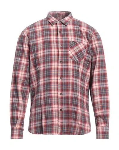 Daniele Alessandrini Homme Man Shirt Brick Size 15 ¾ Cotton, Polyester In Red