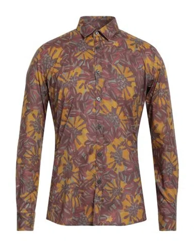 Daniele Alessandrini Homme Man Shirt Brick Red Size 16 Cotton