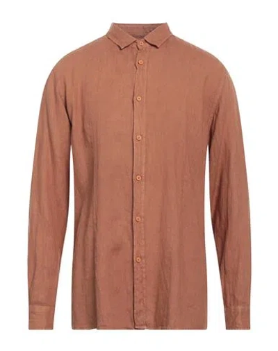 Daniele Alessandrini Homme Man Shirt Brown Size 16 ½ Linen
