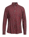 Daniele Alessandrini Homme Man Shirt Burgundy Size 15 ¾ Viscose, Cotton In Red