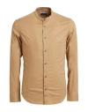 Daniele Alessandrini Homme Man Shirt Camel Size 15 ½ Cotton, Elastane In Beige