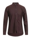 Daniele Alessandrini Homme Man Shirt Dark Brown Size 15 ¾ Cotton, Polyamide In Brown