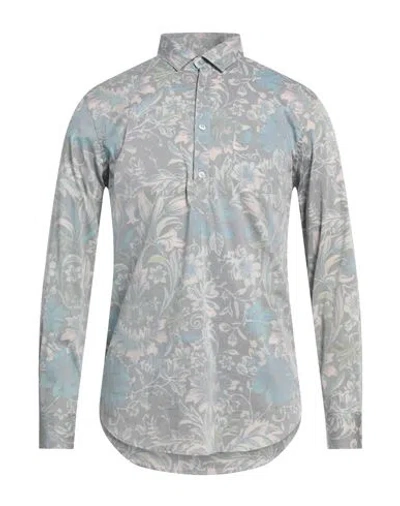 Daniele Alessandrini Homme Man Shirt Grey Size 15 ¾ Cotton, Polyamide, Elastane