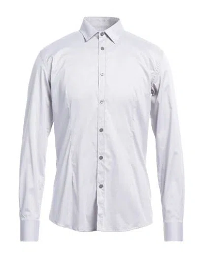 Daniele Alessandrini Homme Man Shirt Grey Size 17 Cotton, Elastane In Gray