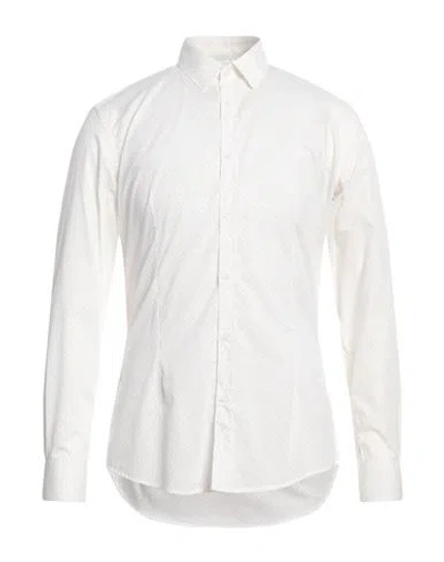 Daniele Alessandrini Homme Man Shirt Ivory Size 16 Cotton In White