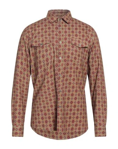 Daniele Alessandrini Homme Man Shirt Khaki Size 15 ¾ Cotton In Beige