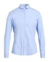Daniele Alessandrini Homme Man Shirt Light Blue Size 17 ½ Cotton, Elastane In Blue