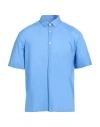 Daniele Alessandrini Homme Man Shirt Light Blue Size M Cotton In Blue