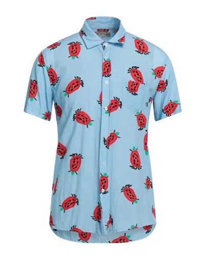 Daniele Alessandrini Homme Man Shirt Light Blue Size Xl Viscose