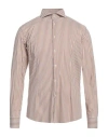 Daniele Alessandrini Homme Man Shirt Light Brown Size 15 ¾ Cotton, Polyamide, Elastane In Beige