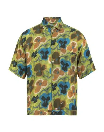 Daniele Alessandrini Homme Man Shirt Light Green Size L Viscose