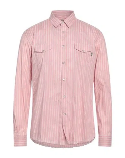 Daniele Alessandrini Homme Man Shirt Light Pink Size 17 Cotton, Polyamide, Elastane