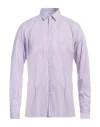 Daniele Alessandrini Homme Man Shirt Lilac Size 16 ½ Cotton, Polyamide, Elastane In Purple