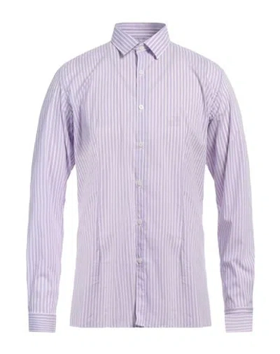 Daniele Alessandrini Homme Man Shirt Lilac Size 16 ½ Cotton, Polyamide, Elastane In Purple