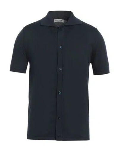 Daniele Alessandrini Homme Man Shirt Midnight Blue Size 44 Cotton