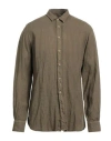Daniele Alessandrini Homme Man Shirt Military Green Size 17 Linen