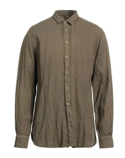 Daniele Alessandrini Homme Man Shirt Military Green Size 17 Linen