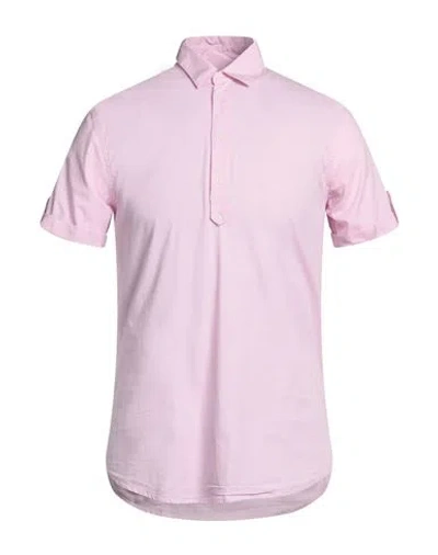 Daniele Alessandrini Homme Man Shirt Pink Size 15 ¾ Cotton, Elastane