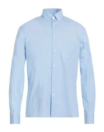 Daniele Alessandrini Homme Man Shirt Sky Blue Size 15 Cotton, Elastane